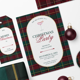 Elegante Vintage-Tartan-Plaid-Weihnachtseinladung Einladung