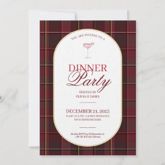 Elegante vintage Tartan Plaid Weihnachtseinladung Einladung