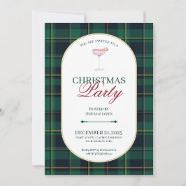 Elegante Vintage-Tartan-Weihnachtseinladung Einladung