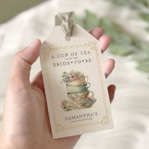 Elegante Vintage-Teeparty-Brautjungferfeier Geschenkanhänger