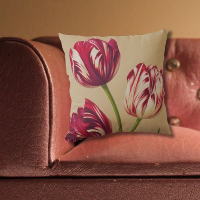Elegante Vintage Tulip Art Blumenkissen Kissen (Vintage floral elegance!)
