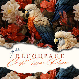 Elegante Vintage Viktorianische Boho Jungle Parrot Seidenpapier