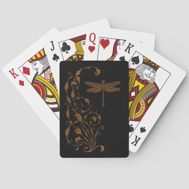 Elegante, Vintage, Viktorianische Steampunk-Dragon Spielkarten (Rückseite)