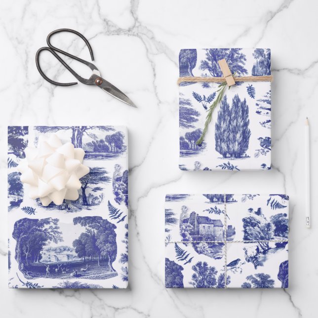 Elegante Vintage Villa dei Cedri Geschenkpapier Set (Vorderseite)