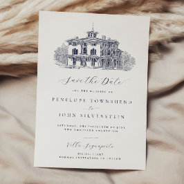 Elegante Vintage Villa Hochzeit in Urlaubsort Save The Date