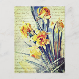 Elegante Vintage Wasserfarben Postkarte