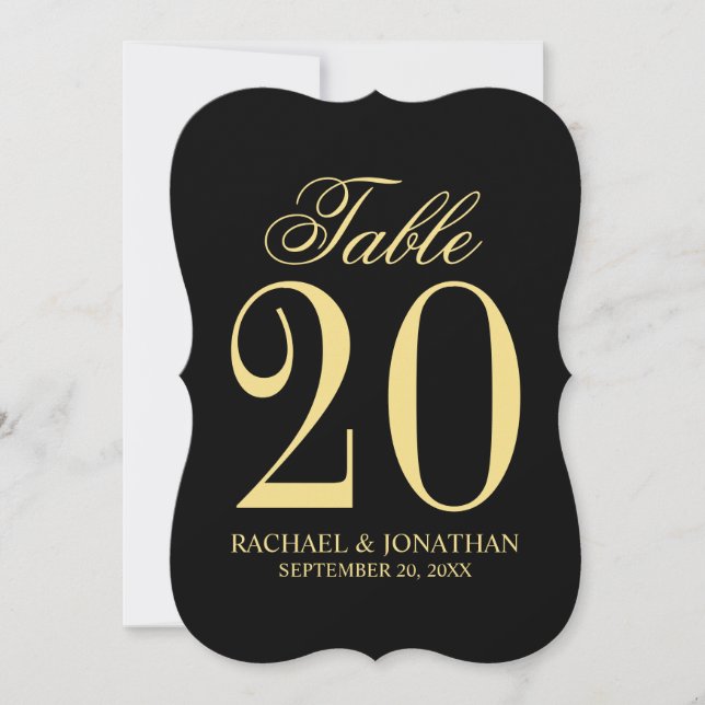 Elegante Vintage Wedding Tischnummer Card (Vorderseite)