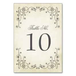 Elegante Vintage Wedding Tischnummer Cards