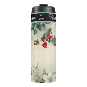 Elegante Vintage Weihnachtsbräune Thermosbecher