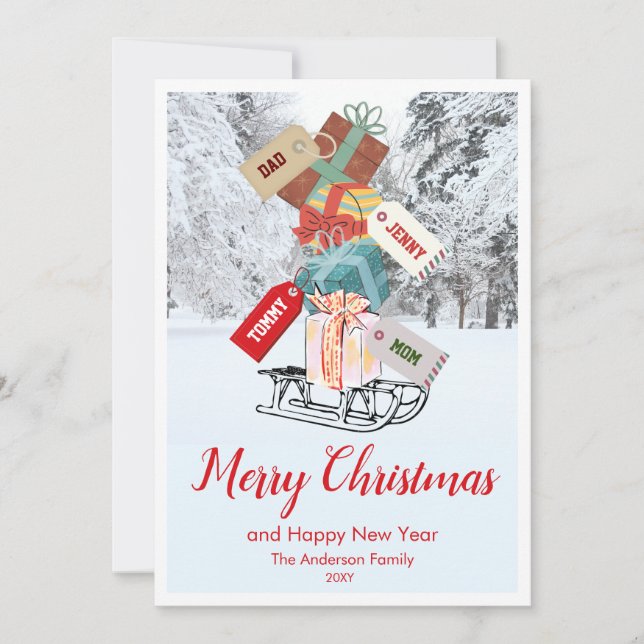 Elegante Vintage Weihnachtskarte Feiertagskarte (Vorderseite)
