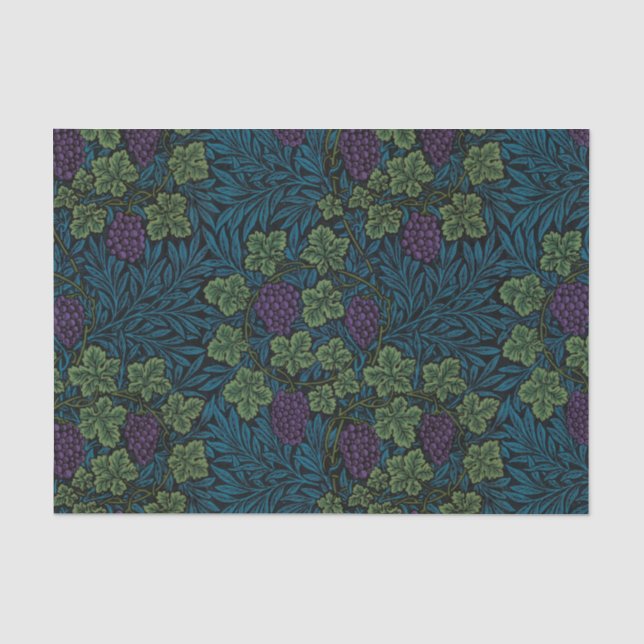 Elegante Vintage Weintrauben Seidenpapier (Vorderseite)