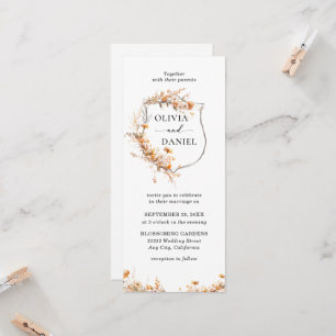 Elegante Vintage Whimsical Wildblumen Hochzeit Einladung