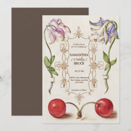 Elegante Vintage Wildblume | Blumenhochzeit Einladung