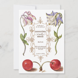 Elegante Vintage Wildblume | Klassische Foto-Hochz Einladung