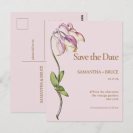 Elegante Vintage Wildblume | SAVE THE DATE Postkarte
