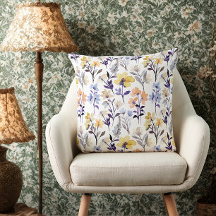 Elegante Vintage Wildblumen Blumenmuster Kissen