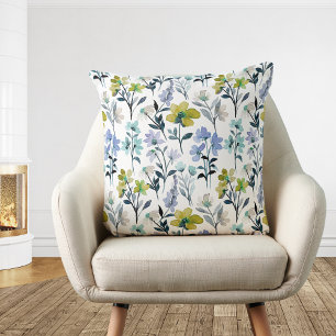 Elegante Vintage Wildblumen Blumenmuster Kissen