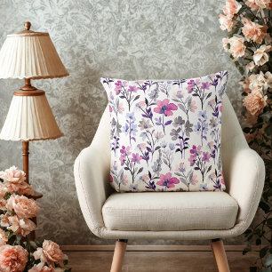 Elegante Vintage Wildblumen Blumenmuster Kissen