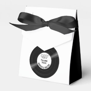 Elegante Vinyl-Schallplatten Schwarz-Weiß-Geschenk Geschenkschachtel
