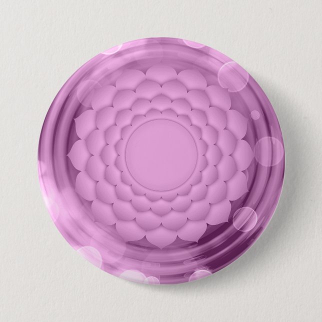 Elegante Violet Crown Chakra Zen Yoga Spirituell Button (Vorderseite)