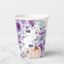 Elegante Violet Lila Pumpkin Flora Wasserfarbe