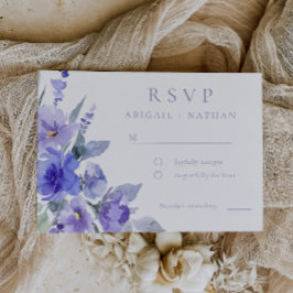 Elegante Violet Lila Watercolor Hochzeit RSVP Karte
