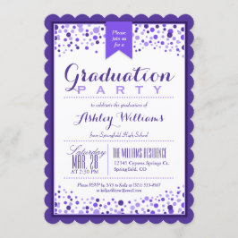 Elegante Violet Lila & White Graduation Party Einladung