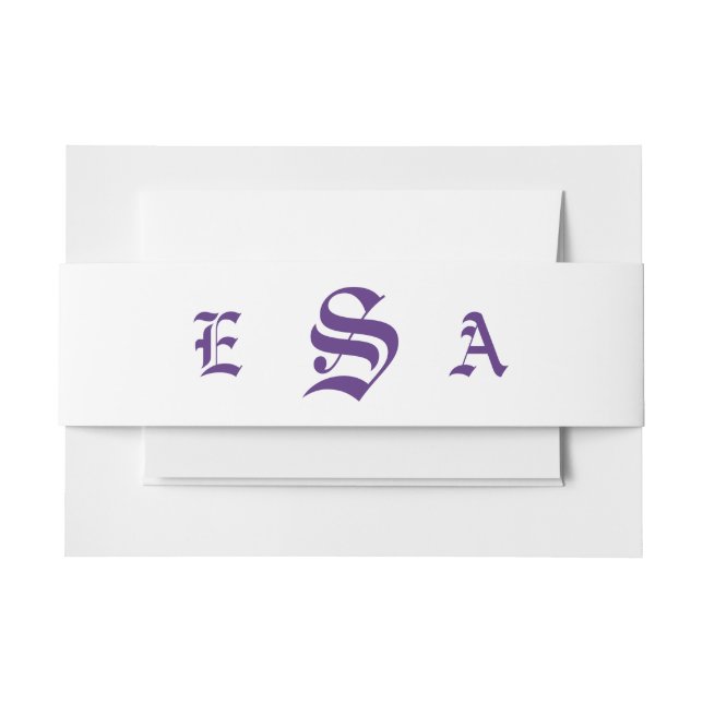 Elegante Violets Hochzeit Einladungsbanderole (Vorderseite Beispiel)