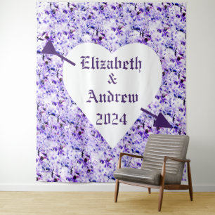Elegante Violets Hochzeit Wandteppich