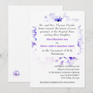 Elegante Violets katholische Einladung zur Hochzei