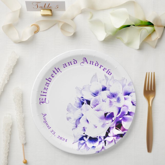 Elegante Violets Pappteller (Hochzeit)