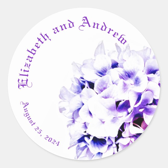 Elegante Violets Runder Aufkleber (Vorderseite)