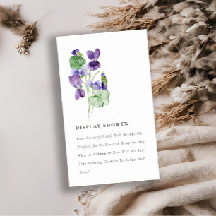 Elegante Violett-Blütendusche Begleitkarte
