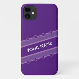 Elegante, violett gestreifte Band mit Ihrem Namen Case-Mate iPhone Hülle