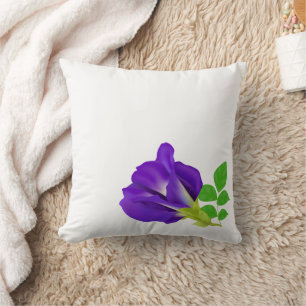 Elegante violette Aparajita-Blumen-Minimalist-Flor Kissen