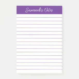 Elegante violette beschriftete persönliche Notizen