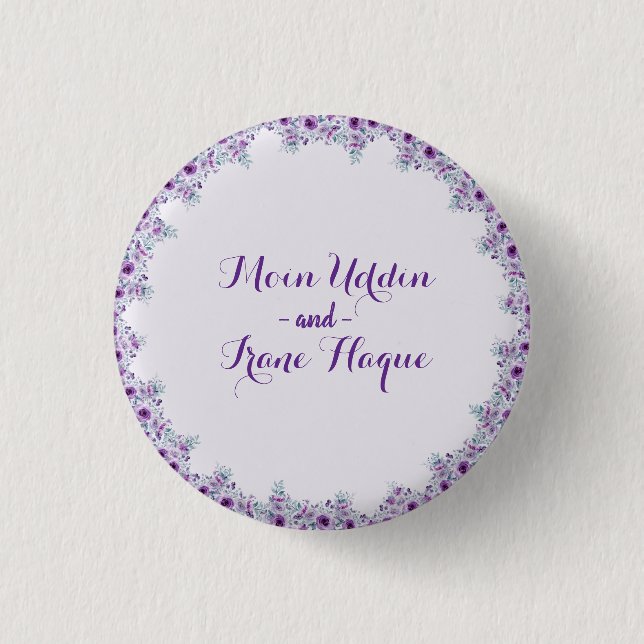 Elegante violette Blume  Button (Vorderseite)