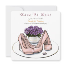 Elegante violette Blumen lesbische Hochzeit Quadra