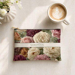Elegante violette Blüten mit Namen Zubehörtasche