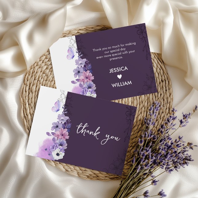 Elegante violette Dankeskarte (Von Creator hochgeladen)
