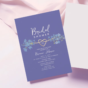 Elegante violette florale Brautparty Einladung