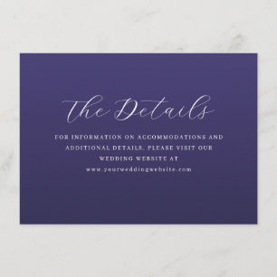 Elegante violette Kalligrafie Begleitkarte