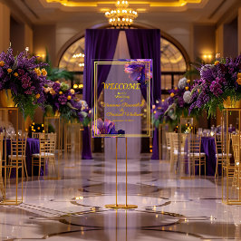 Elegante violette leuchtende Veilchen Hochzeit Acrylschild