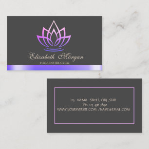 Elegante Violette Lotus, Yoga-Lehrerin Visitenkarte