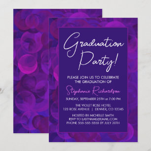 Elegante violette Party-Einladung zum Schulabschlu Einladung