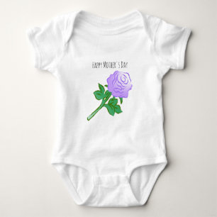 Elegante Violette Rose Baby Strampler