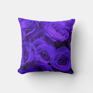 Elegante violette Rosen Blumensträuße Kissen