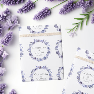 Elegante violette Rosen Florale personalisierte Ho Geschenkpapier