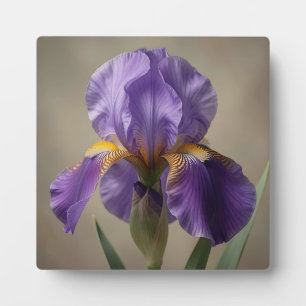 Elegante violette Schwertlilienblüte Fotoplatte