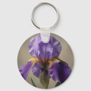 Elegante violette Schwertlilienblüte Schlüsselanhänger